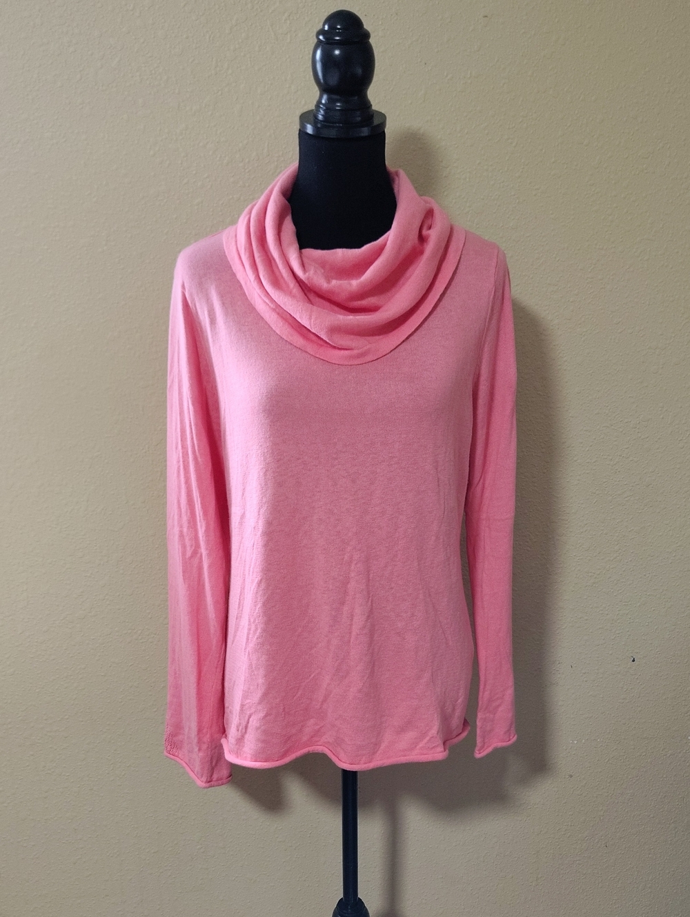 Sundance Knit Cotton Angora Rabbit Hair Cowl Neckline Sweater Size L Cozy Soft